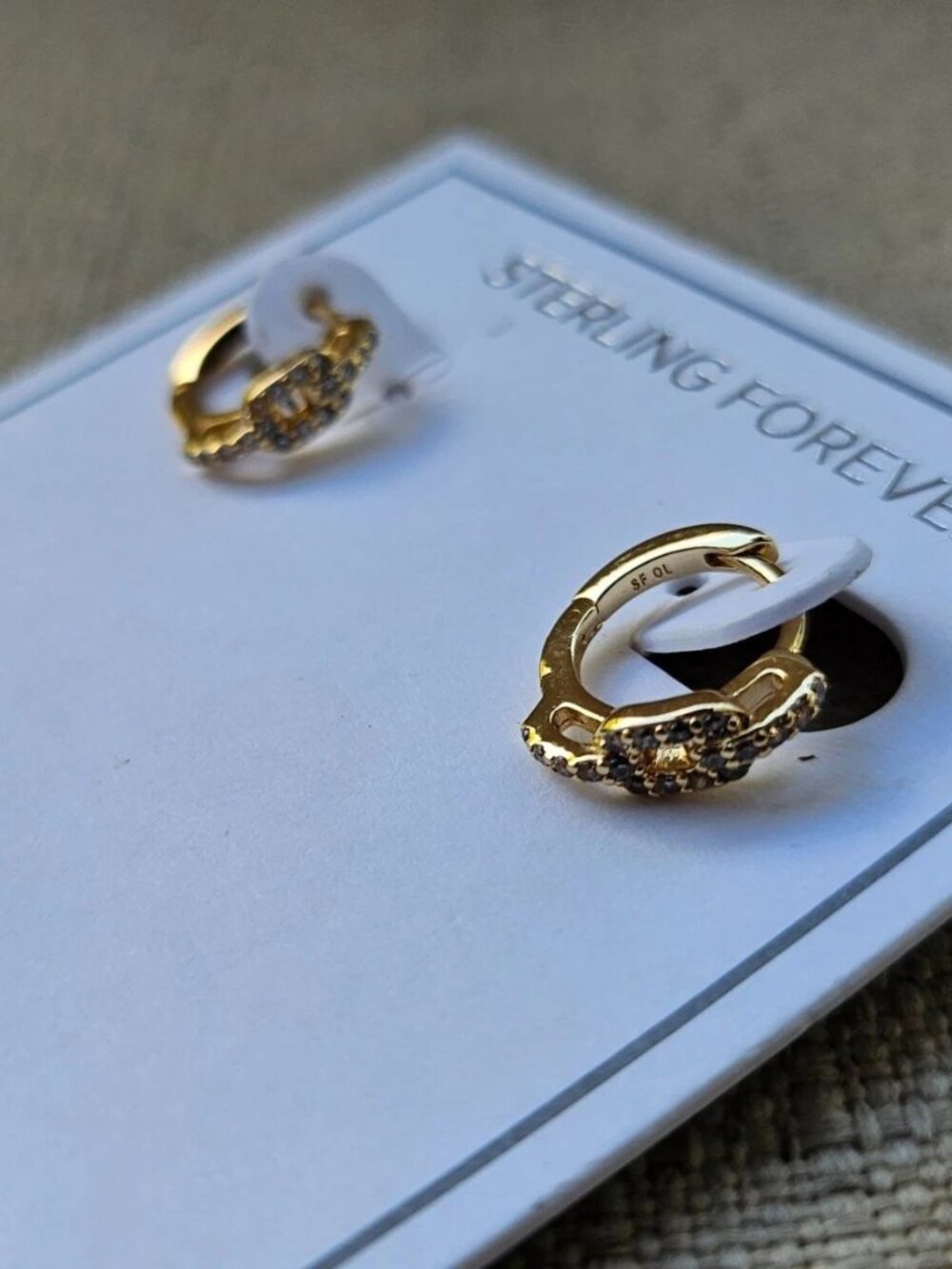 Sterling Forever Women Earrings 14K Gold Plated Gold Tone Hopp Stud Earrings NWT